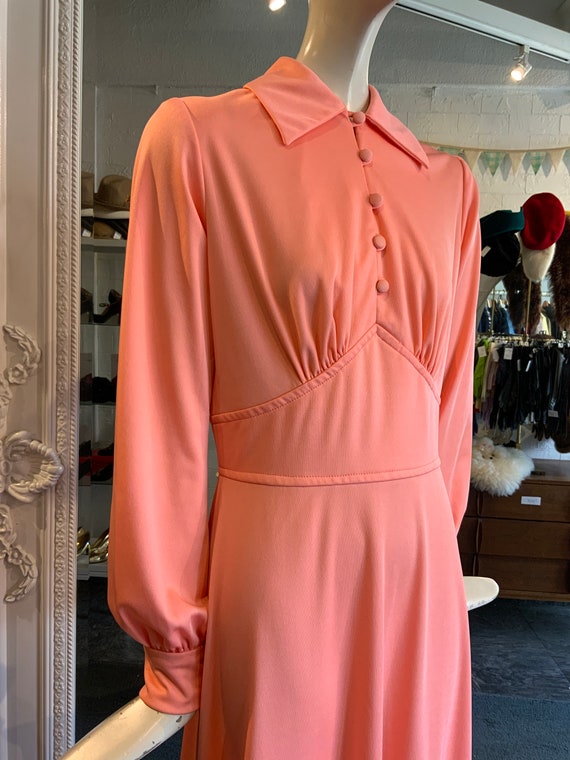 1970s peach maxi dress| Size Small-medium - image 5