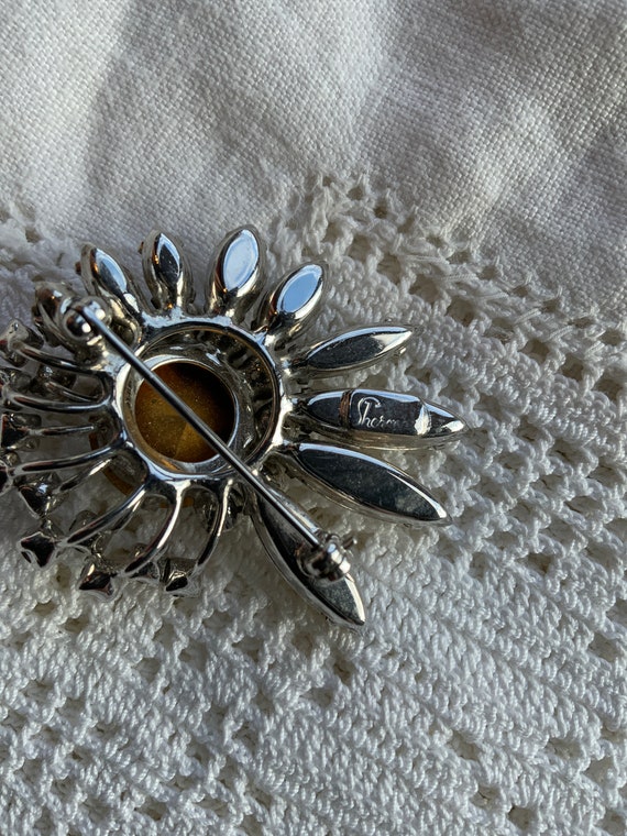 SHERMAN rare brooch, Swarovski crystal brooch - image 4