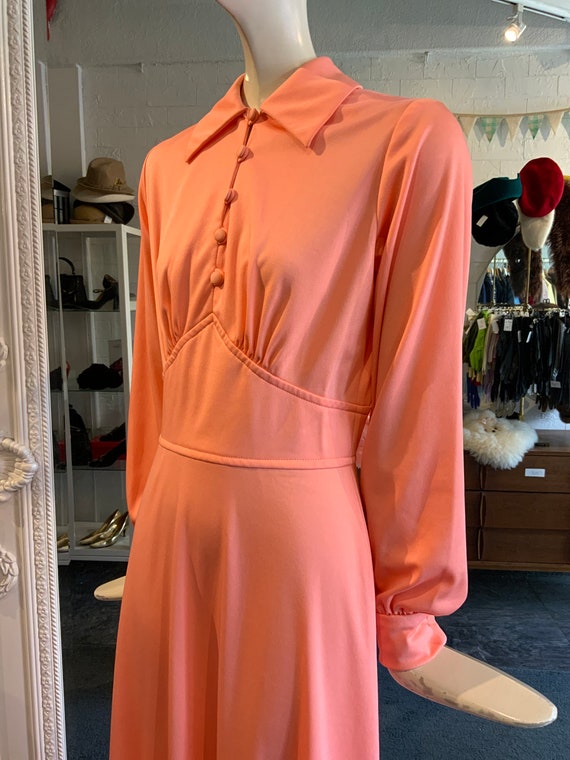 1970s peach maxi dress| Size Small-medium - image 3