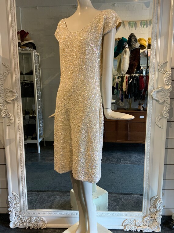 1960s sequin dress, sweater dress | Size S-M - image 4