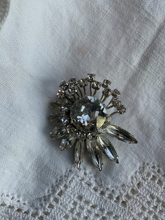 SHERMAN rare brooch, Swarovski crystal brooch - image 1