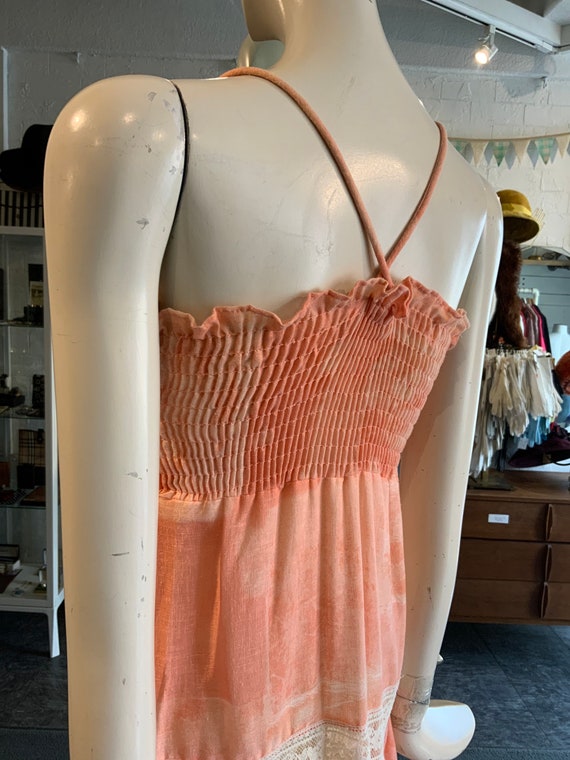1970s peach PRAIRIE dress | Size Small - image 9