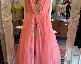 1950s pink prom dress | Size Small