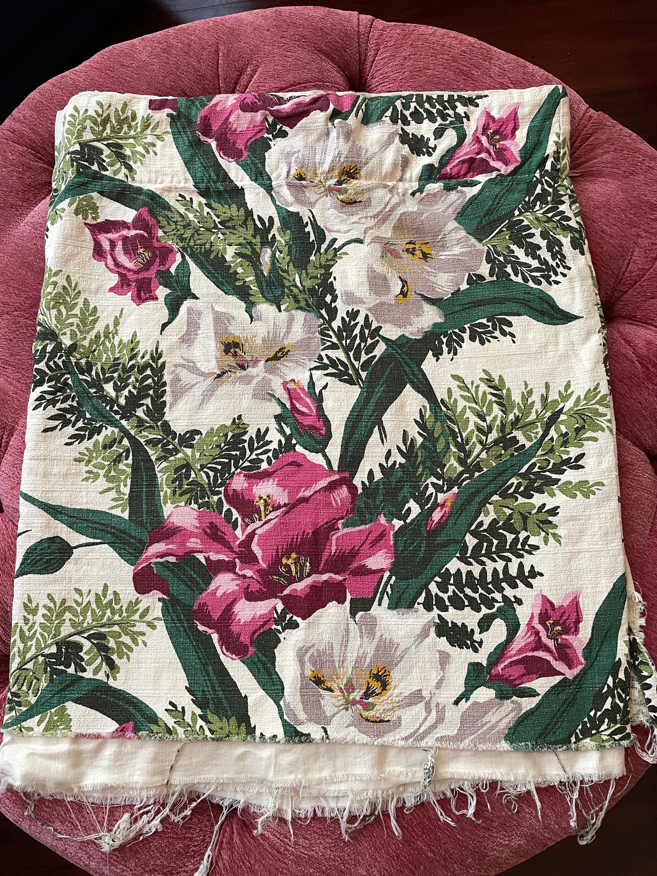1940年代の花柄樹皮布ファブリックパネル - Etsy 日本