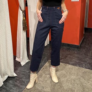 50s high waist jeans, deadstock, cropped jeans, pinup, rockabilly | Size S