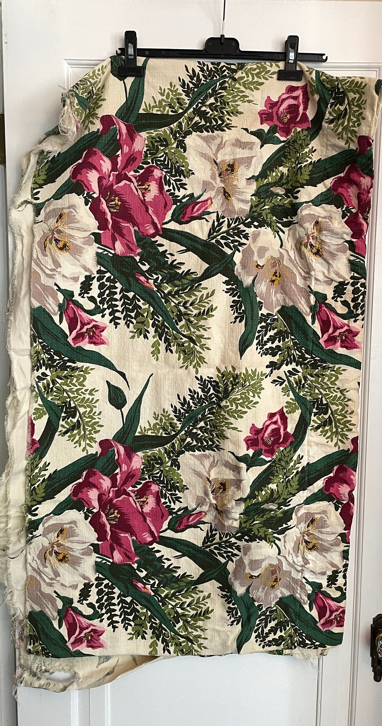 1940年代の花柄樹皮布ファブリックパネル - Etsy 日本