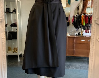 1980s MANI black wool skirt| Size Small