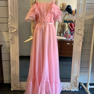1970s PINK gown, Barbie dress | Size S