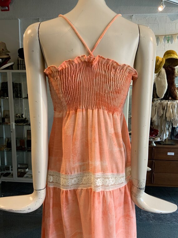 1970s peach PRAIRIE dress | Size Small - image 8