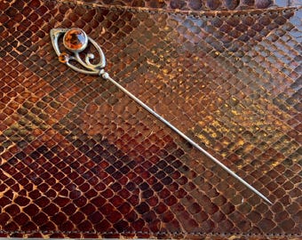 Antique Art Nouveau silver hat pin