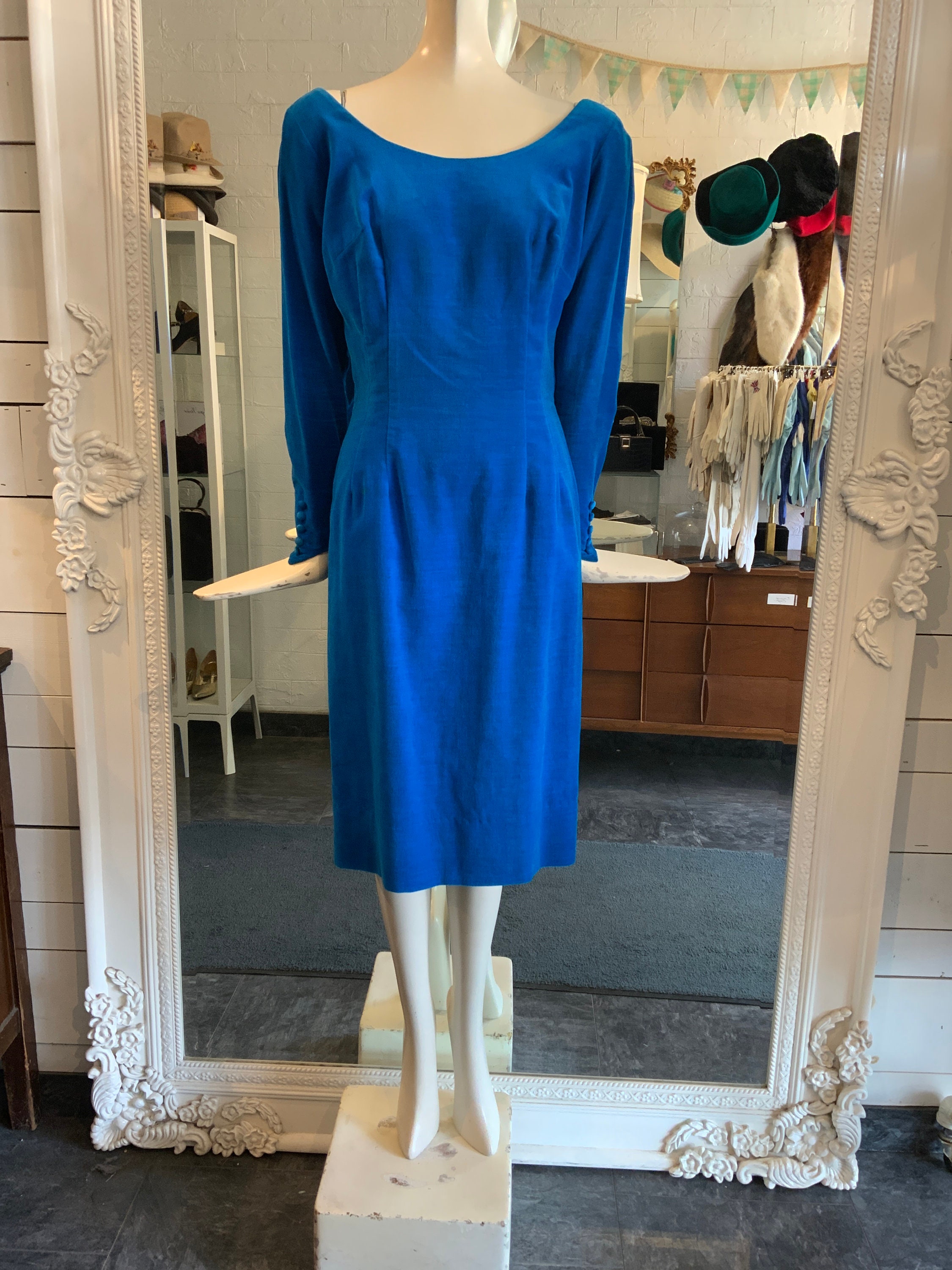 blue velvet wiggle dress The Eleanor Sweater Maxi Dress – Gregory Lane Boutique main image 1