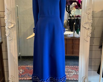 christian siriano blue dress Annabella Knit Maternity Tank Dress in Cobalt Blue – Angel Maternity USA main image 1