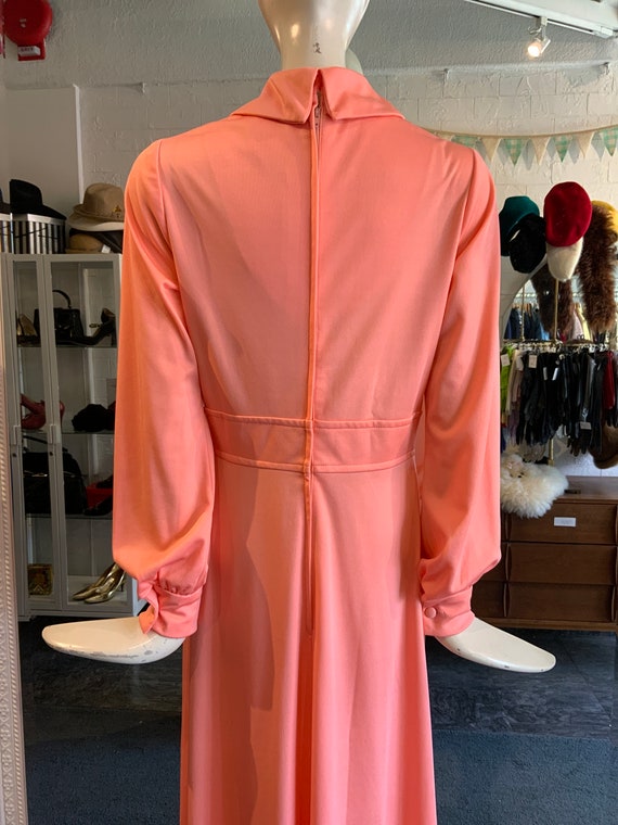 1970s peach maxi dress| Size Small-medium - image 7