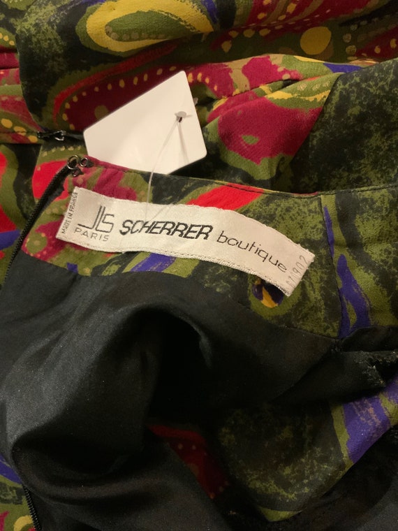 Jupe Longue Vintage Jean Louis Scherrer Boutique - Soie Multicolore, Taille 34/36 - Occasion Très Bon état