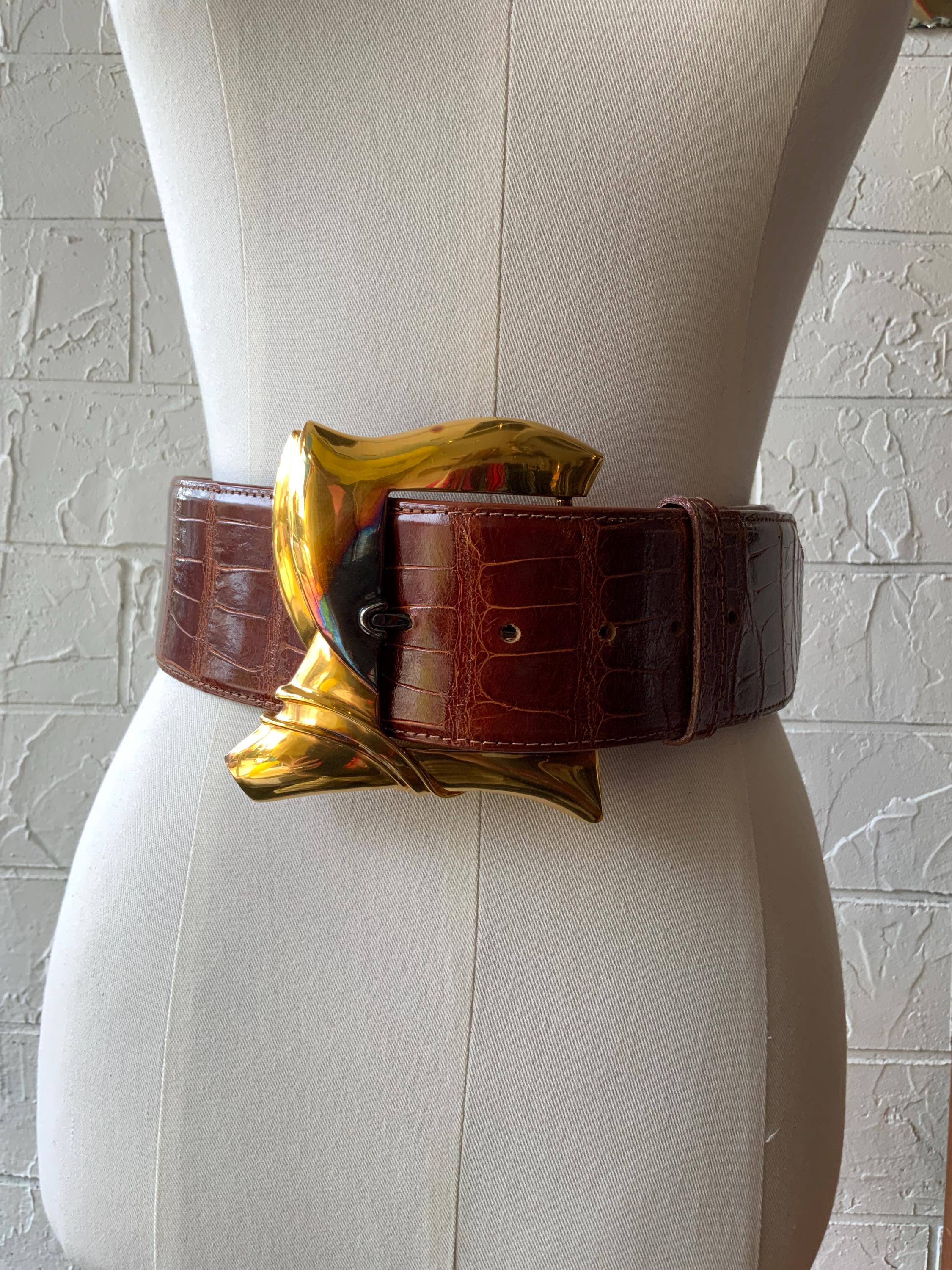 1983 Cece Kielstein Leather Belt Womens Sz M Snakeskin Red Belts for Women for sale | eBay main image 2
