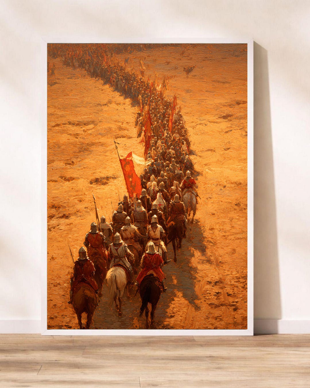 Crusader Army Desert March Poster - Epic Medieval Knight Wall Art ...