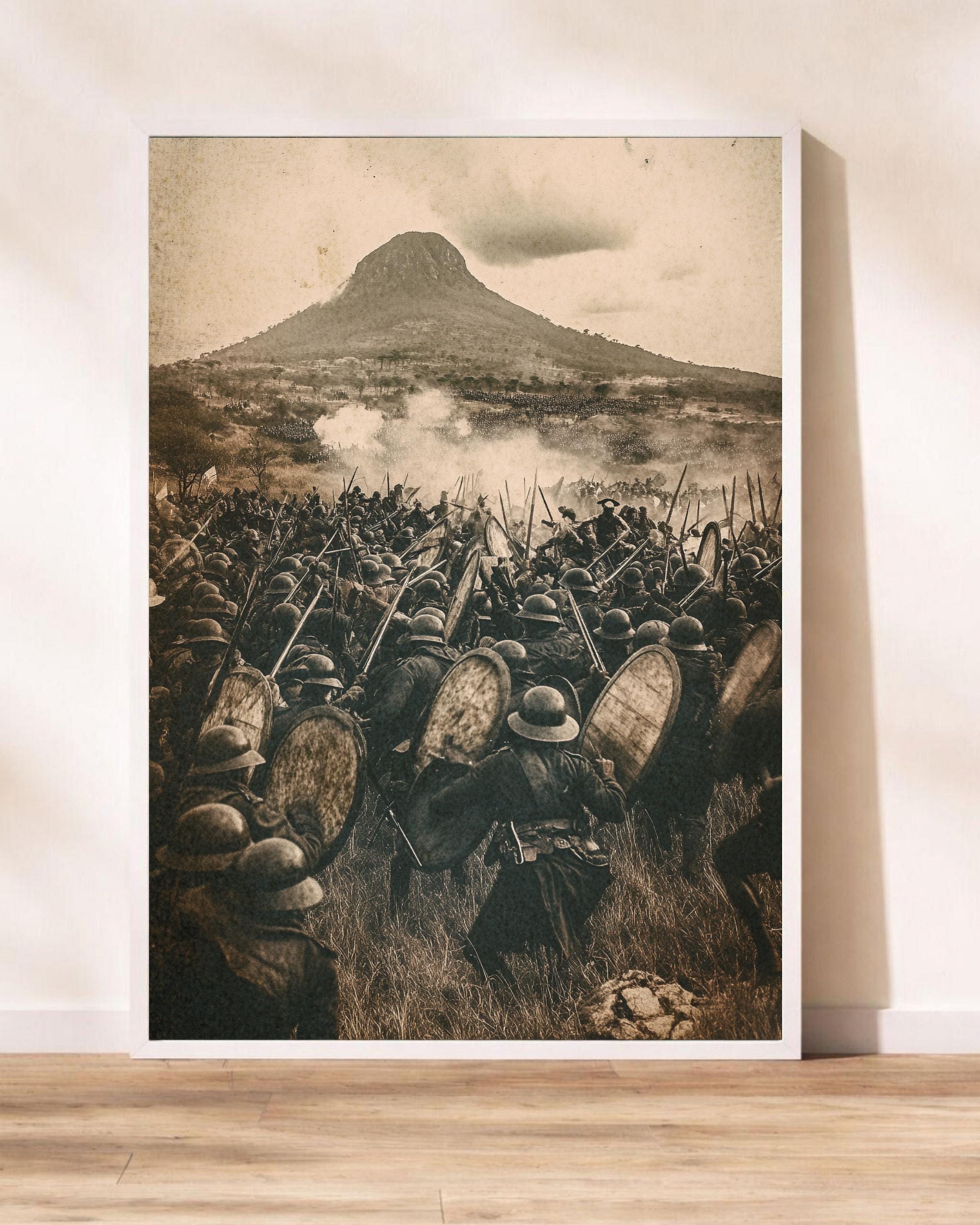 Battle of Isandlwana 1879 Zulu War Gloss Print - Vintage Military ...