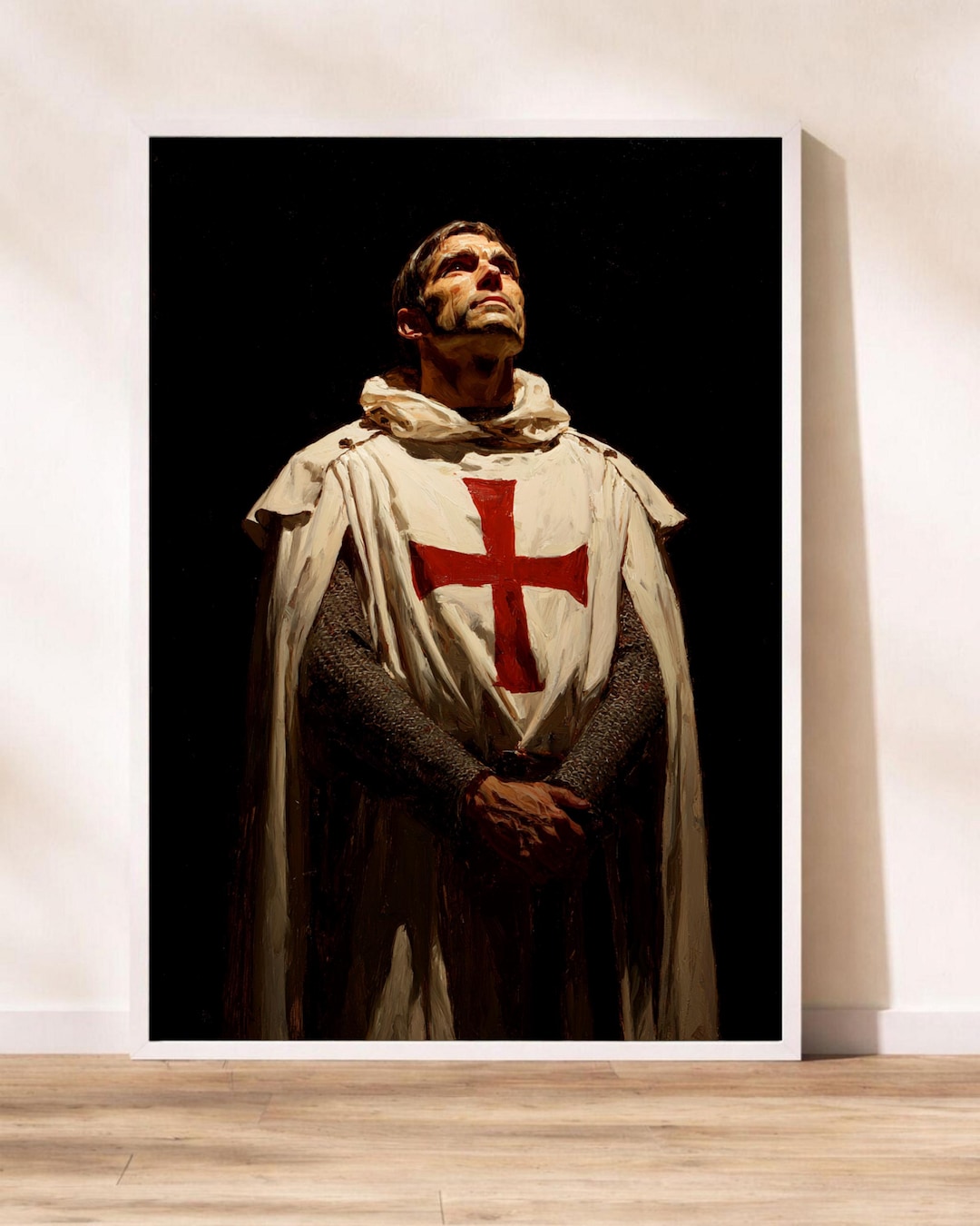 Templar Knight Poster - Medieval Crusader Red Cross White Cloak Wall ...