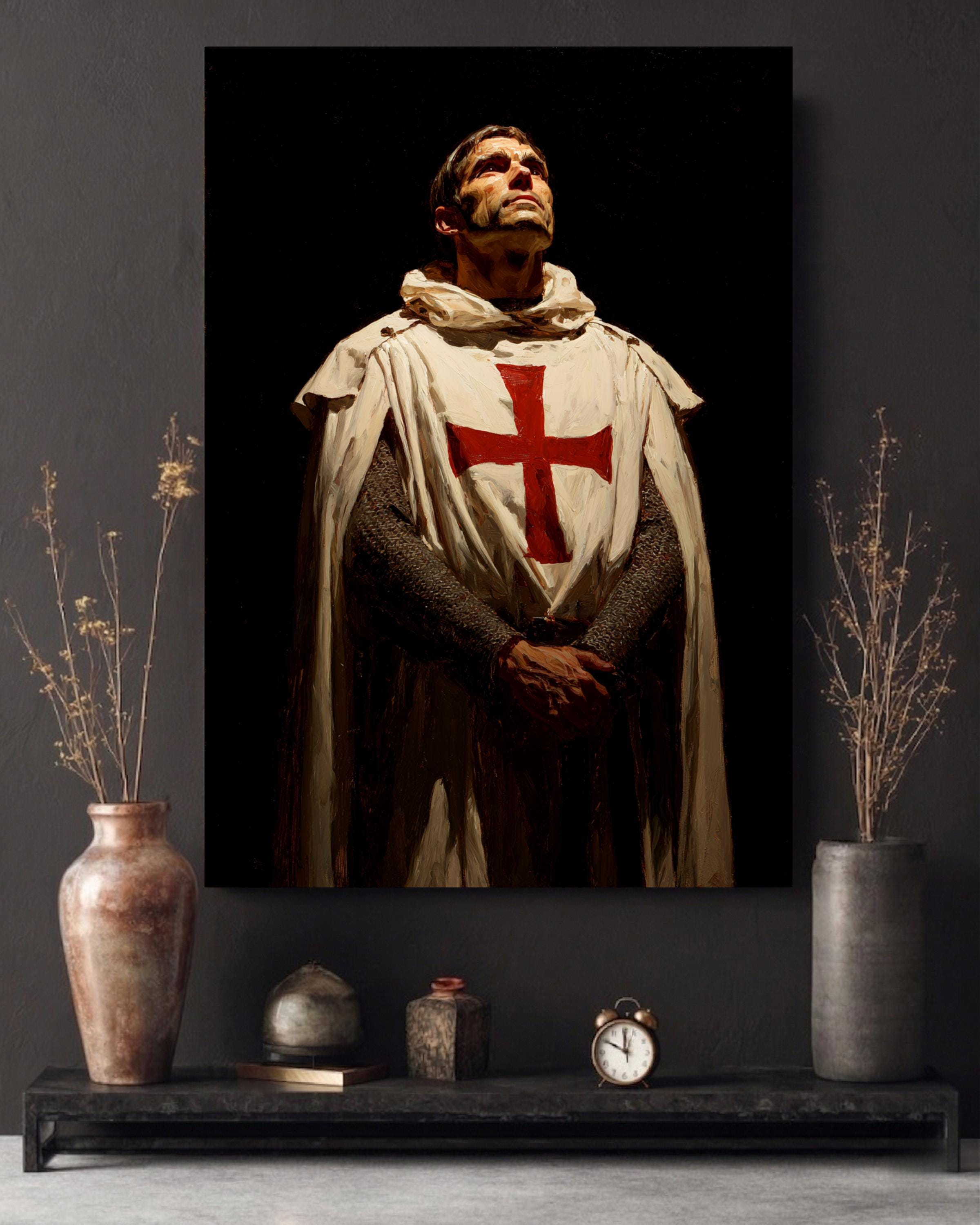 Templar Knight Poster - Medieval Crusader Red Cross White Cloak Wall ...