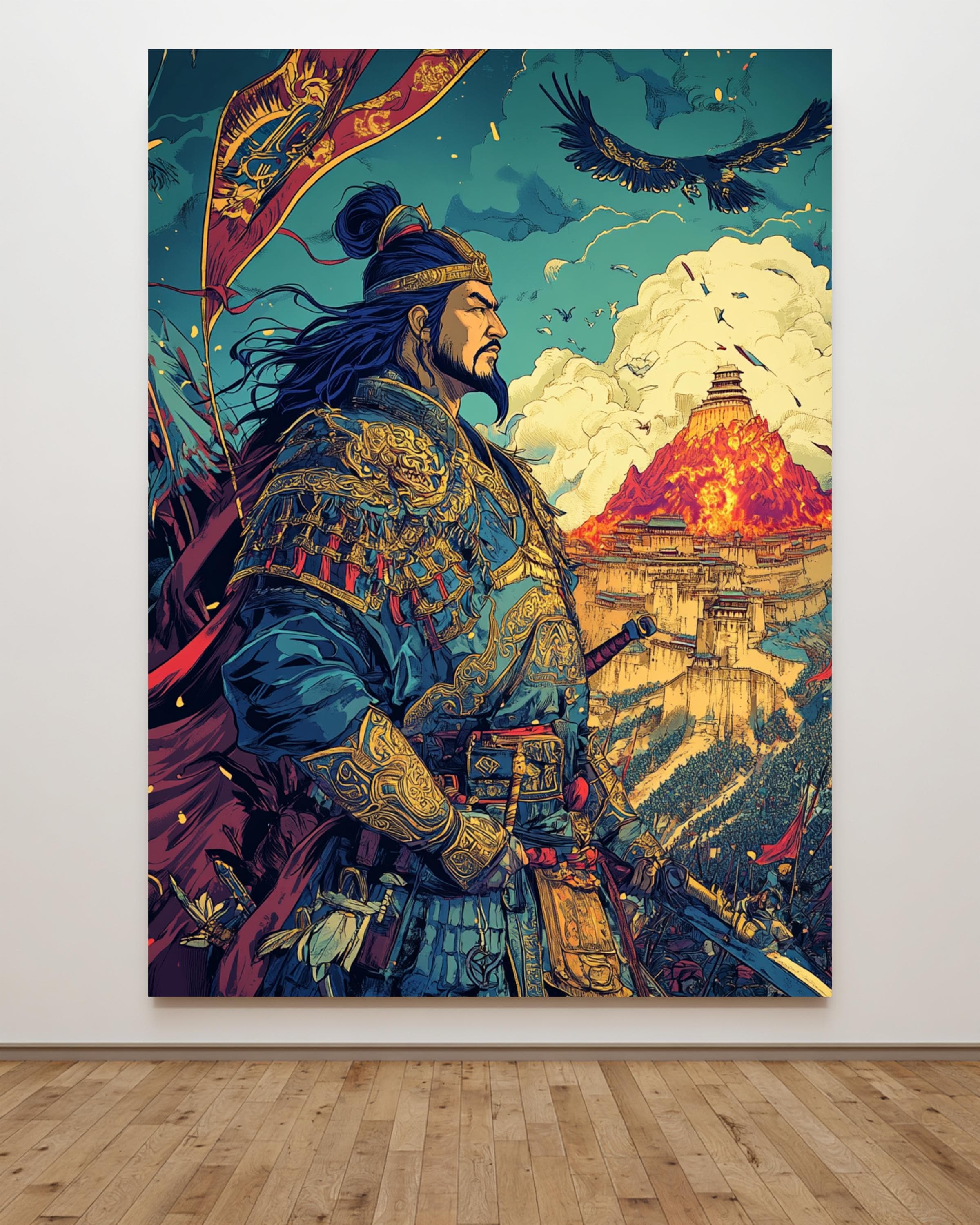 genghis-khan-mongol-empire-art-print-epic-warrior-conqueror-poster