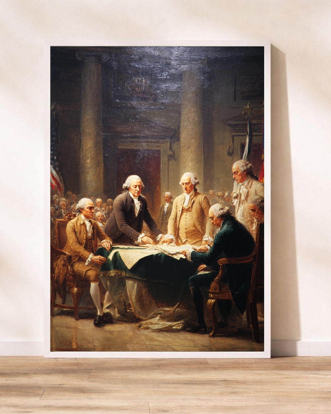 Founding Fathers Signing Declaration of Independence Oil Painting Gloss ...