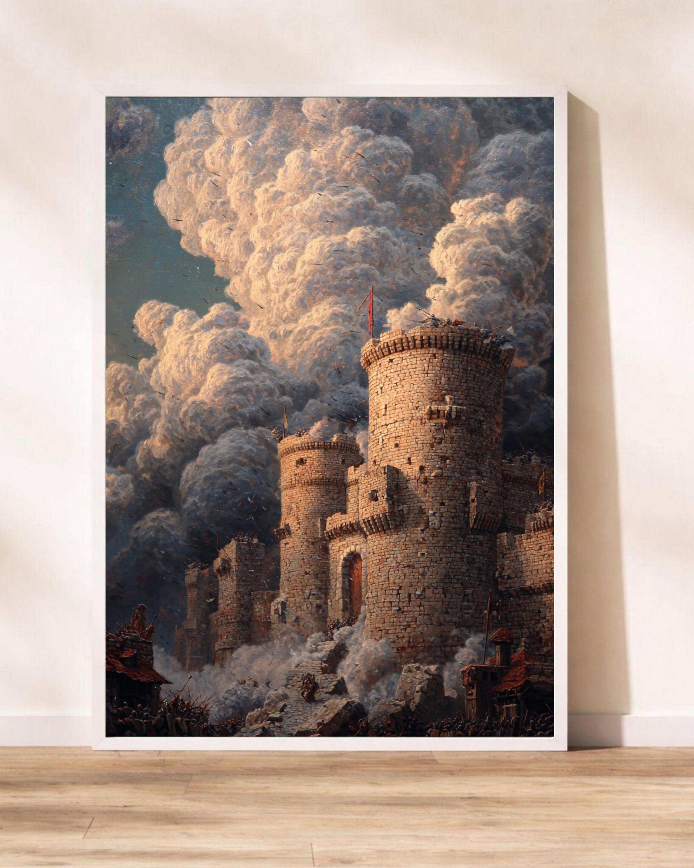 Crusader Castle Siege Poster - Epic Medieval Fortress Battle Wall Art ...