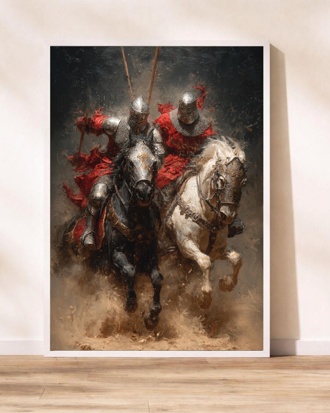 Medieval Knight Cavalry Charge Poster - Epic Crusader Battle Wall Art ...