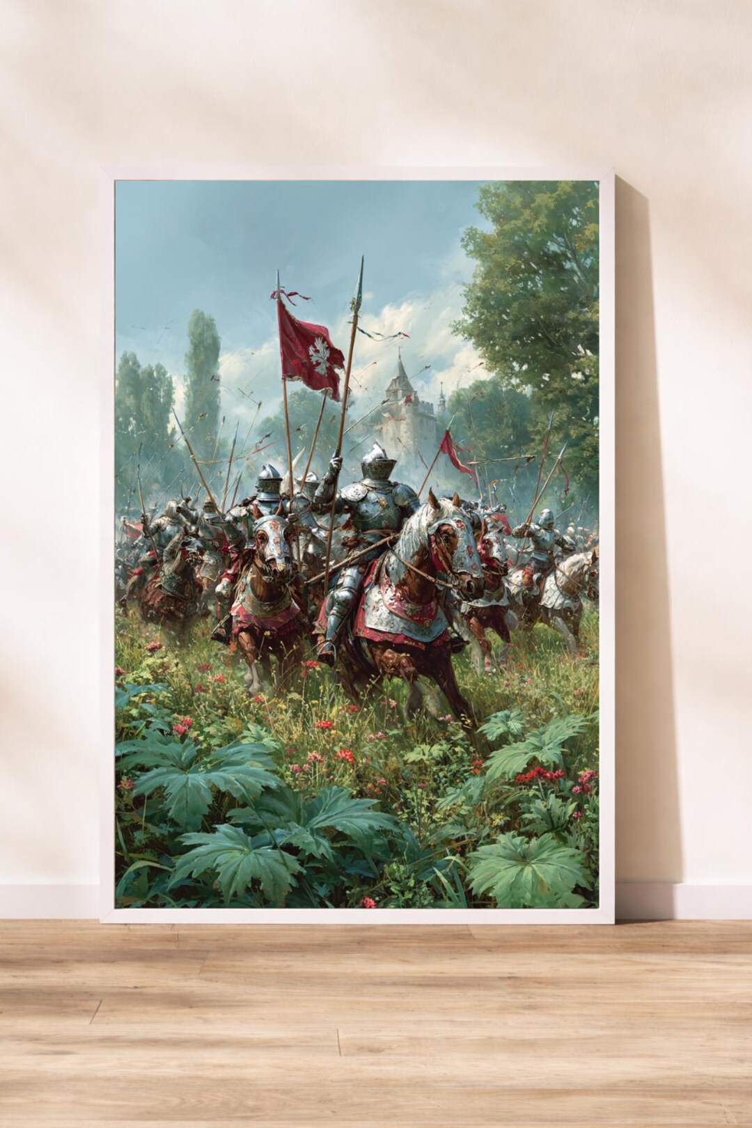 Medieval Knight Cavalry Charge Art Print: European Battle Scene - Etsy