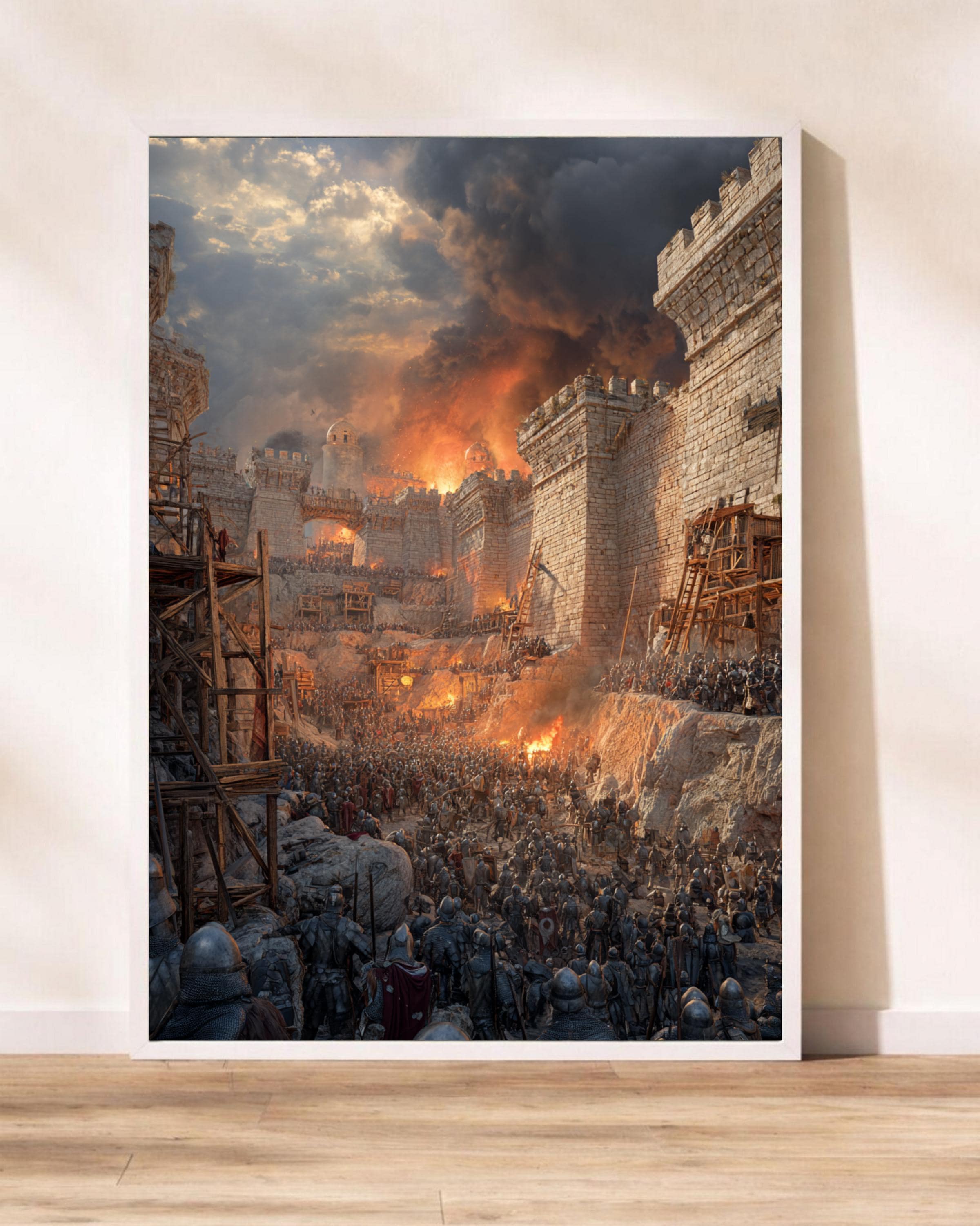 Medieval Siege of Jerusalem Wall Art Crusader Army Battle Poster Gloss ...