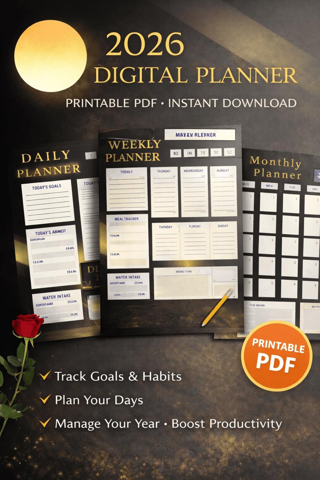 Weekly Pdf & Printable, to Do List, Simple Productivity Planner, Self ...