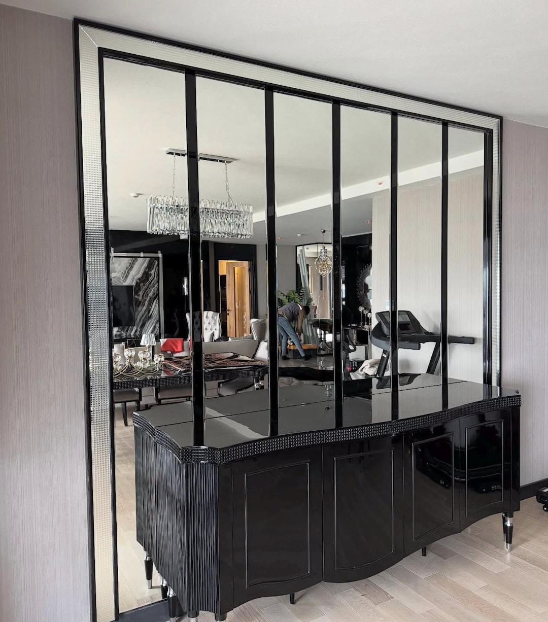 Custom Black Metal & Glass Room Divider: Modern Industrial Design - Etsy