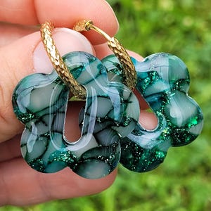 Marbled stone effect earrings