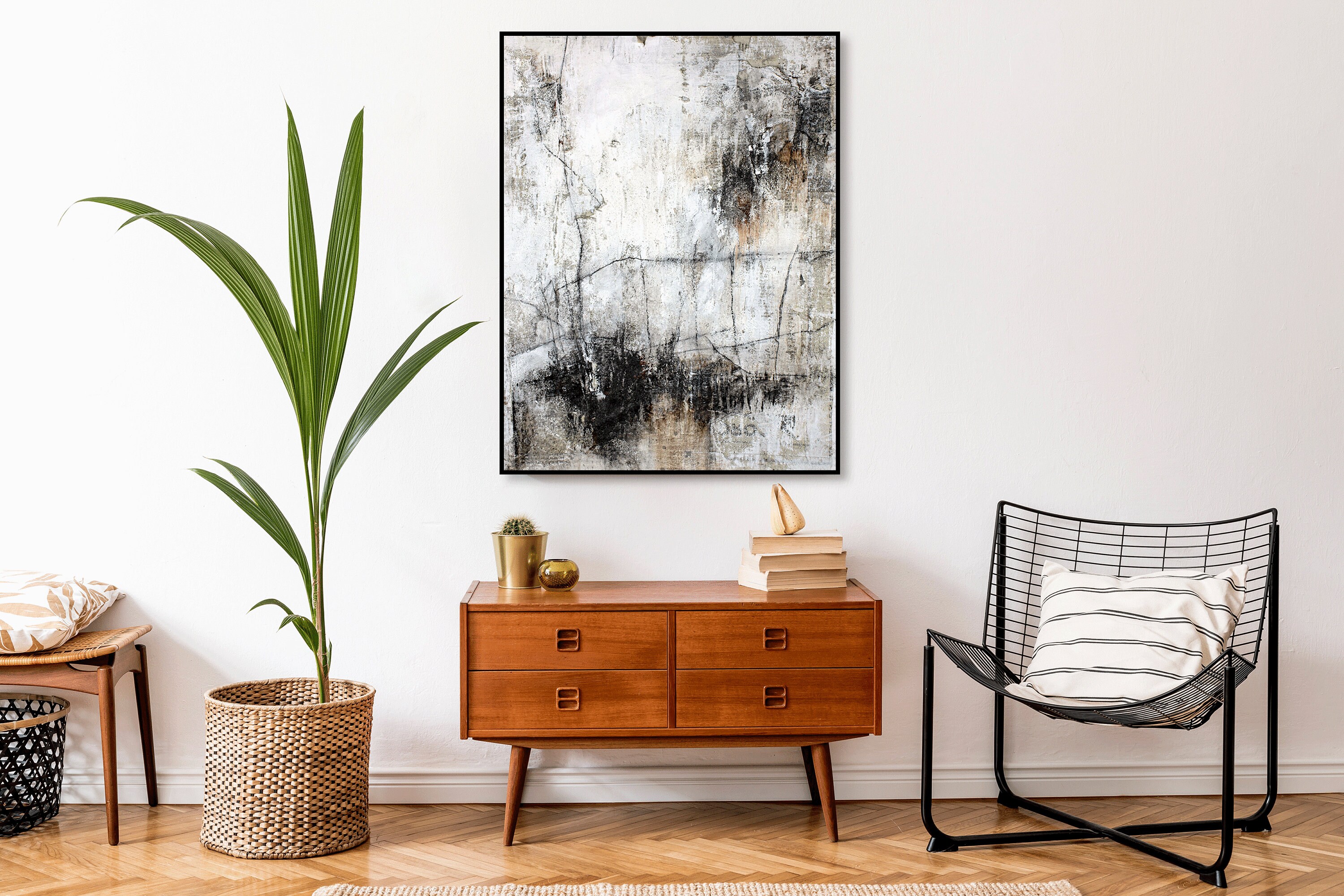 Large Abstract Wall Art Textured Canvas Art Neutral Wall | Etsy