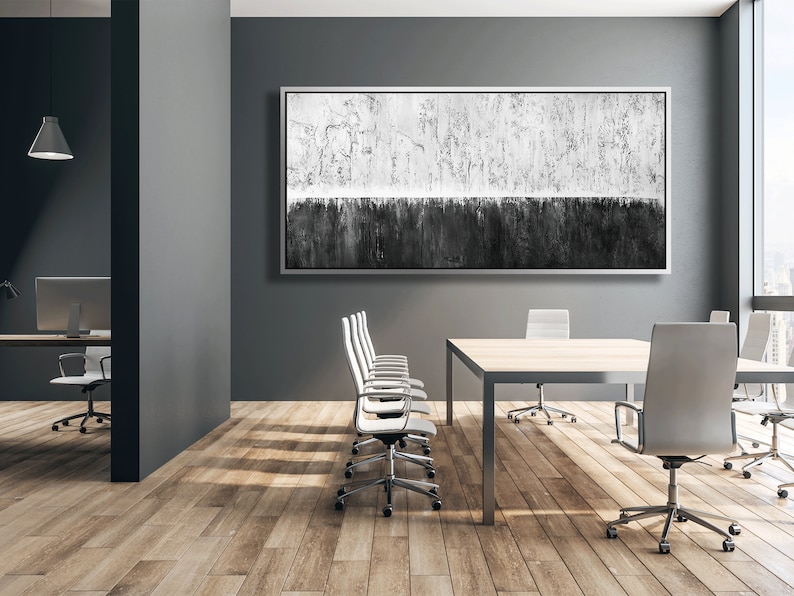 Gray Abstract Wall Art Large Gray Wall Art White and Gray Etsy