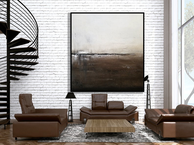Oversized Neutral Abstract Wall Art Original Abstract Art Etsy
