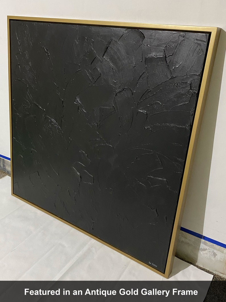 Extra Large Black Canvas Wall Art Black Spackle Wall Art Etsy