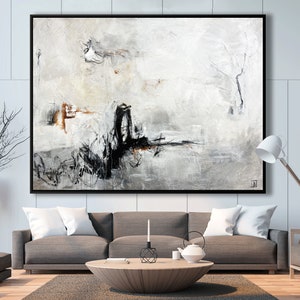 Oversized Modern Wall Art, Neutral Abstract Canvas Art, Minimalist Painting, Textured Canvas Art, Original Hand Painted Art, Ready to Hang