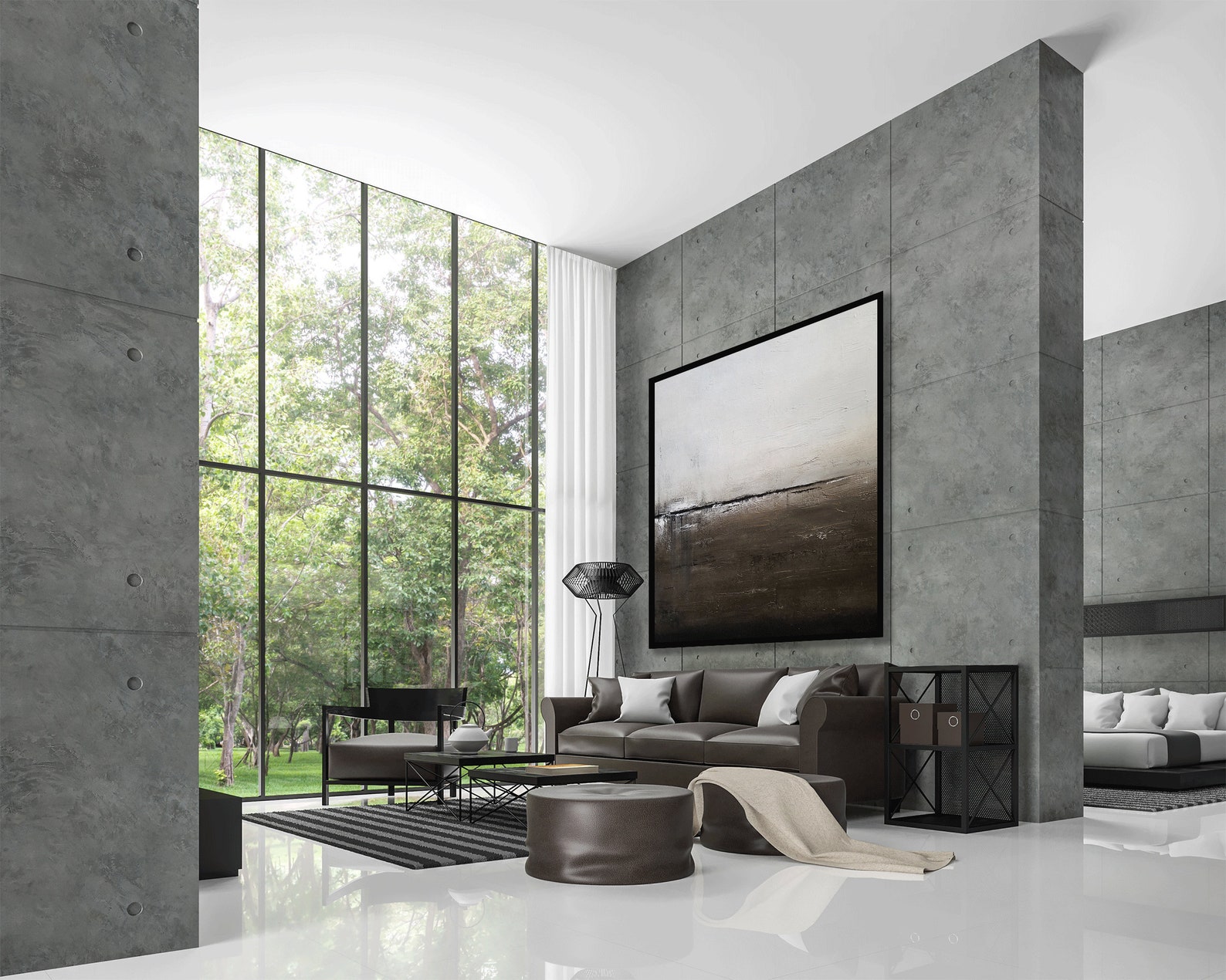 Oversized Neutral Abstract Wall Art Original Abstract Art Etsy