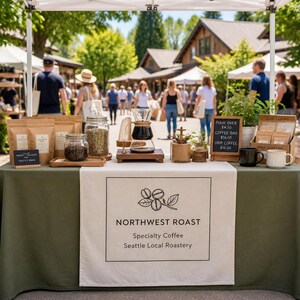 Custom Logo Table Runner, Personalized Vendor Booth Banner, Small Business Branding, Craft Fair Display, Trade Show Marketing Sign