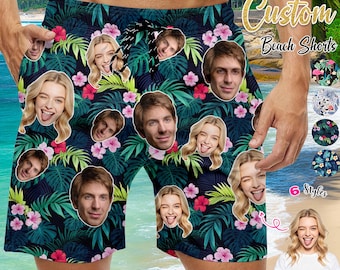 Pantalones cortos de playa personalizados con cara, bañadores con foto de rostro, trajes de baño con foto personalizada, regalo para despedida de soltero