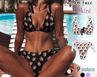 Traje de baño personalizado con rostro, traje de baño de una pieza personalizado para mujer con foto, bikini para mujer con foto, traje de baño para vacaciones