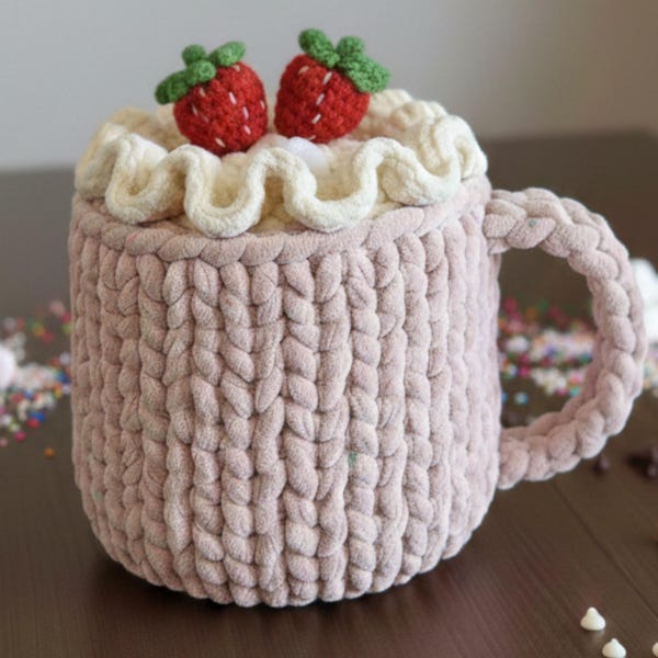 Jumbo Ice Cream Mug Blanket Crochet Pattern - PDF Downloadable Pattern Only