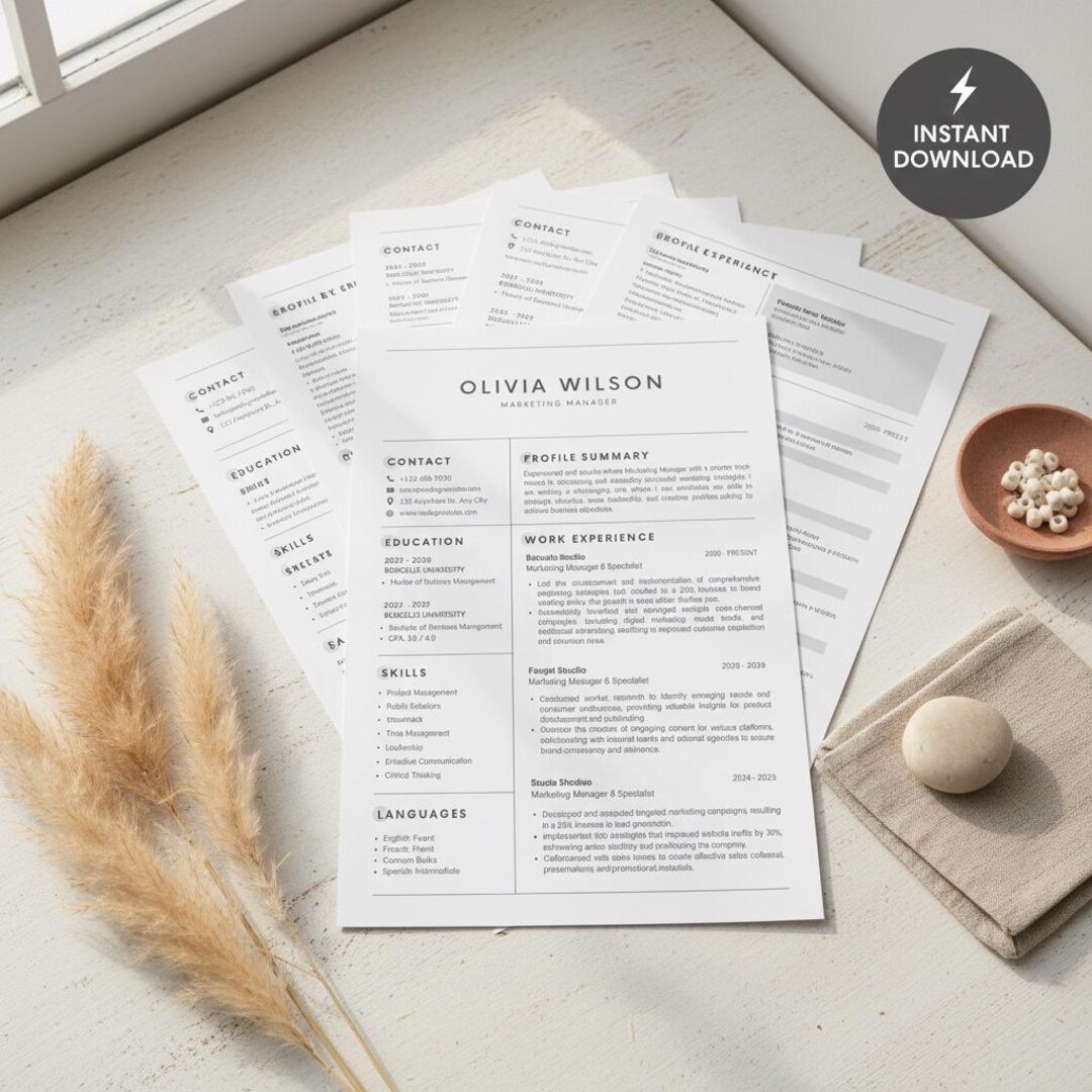 Marketing Manager Resume Template, Professional Modern CV Design ...
