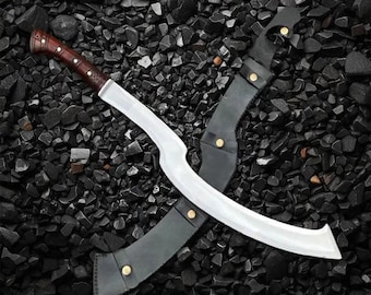 Handmade Egyptian Khopesh Decor Sword | Stainless Steel Curved Blade with Leather Scabbard | Ancient Egypt Collectible Cosplay Prop Gift