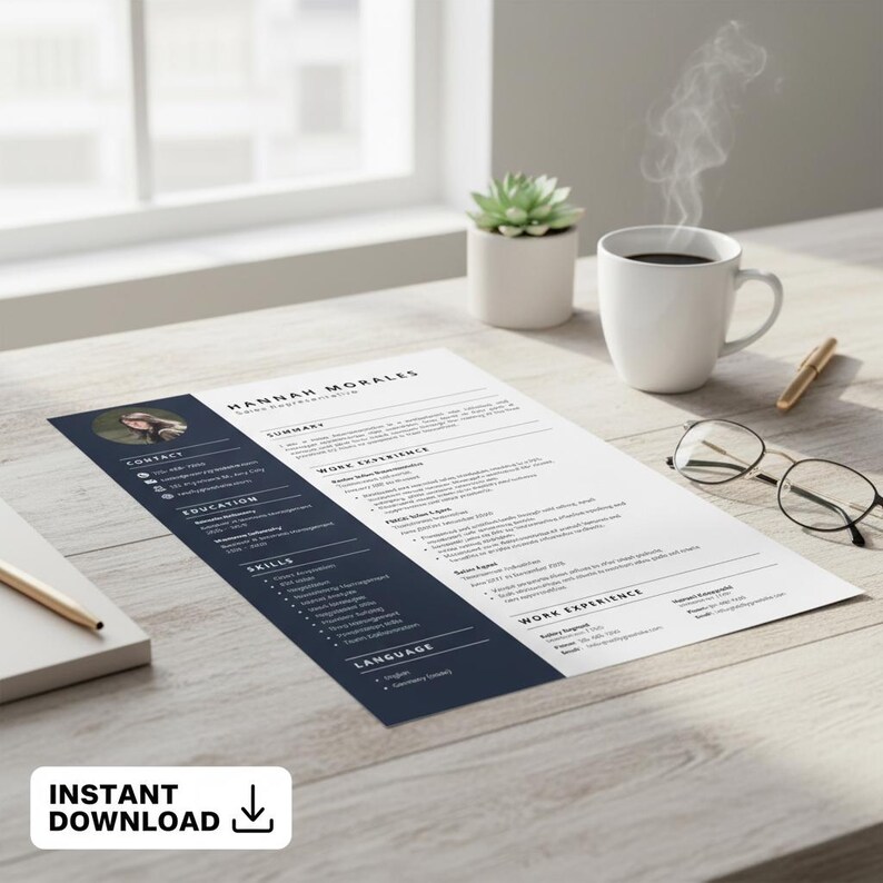Editable Canva Resume Template Modern CV Design for Small Business ...