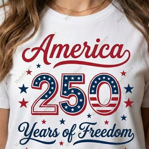 Flag pattern numbers 250 for American birthday celebration.