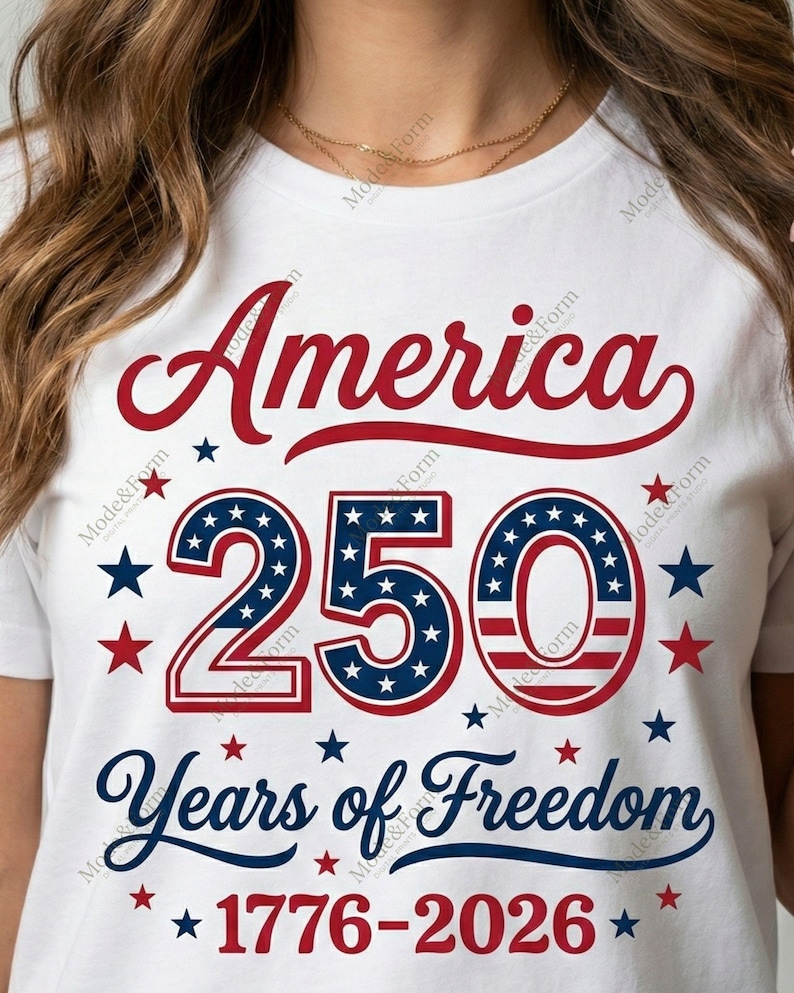 Flag pattern numbers 250 for American birthday celebration.