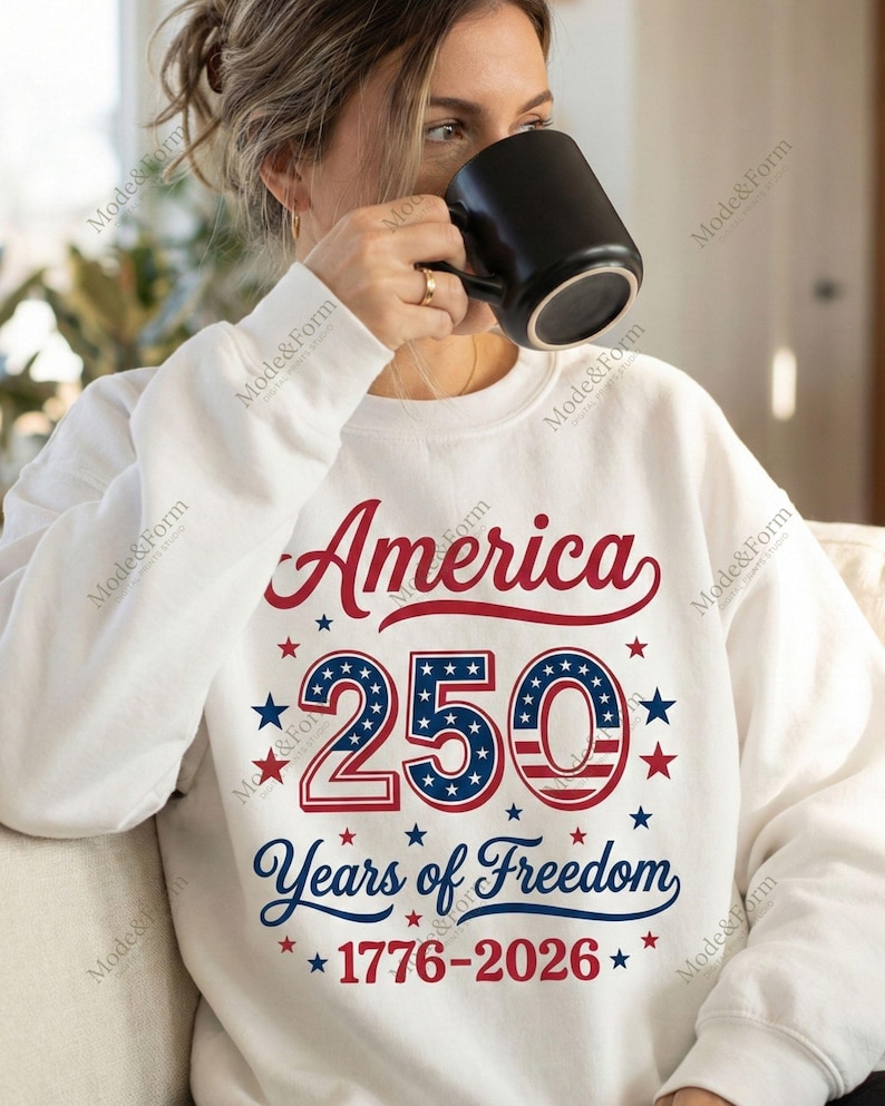 Elegant script America 250th anniversary digital download.