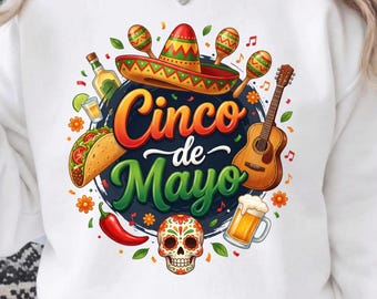 Bloemen Cinco de Mayo PNG, preppy Fiesta Bow sublimatie, Leopard patchwork sombrero chili shirt afbeelding, Mexicaanse vakantie digitale download