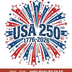 USA 250 Fireworks Celebration Design, 1776-2026 Independence Day Decor, Patriotic American Fireworks Design, Fourth of July Party Supplies